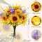 Artificial Sunflowers 14.96" Silk Flowers, Yellow Faux Wildflower Sunflowers Floral Arrangements Bouquet for Home, Kitchen, Table Centerpieces Decor